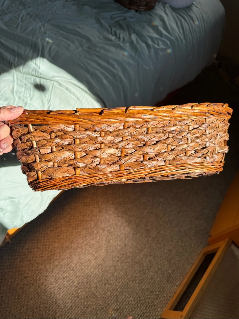 Handwoven Brown Wicker Storage Basket - Home Accents